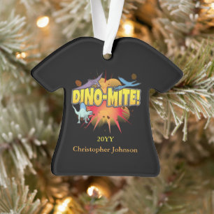 Dinosaur Lover Dynamite Dino-mite Pun Ornament
