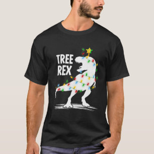 Dinosaur Lover Xmas Lights Santa Tree Rex Dinosaur T-shirt