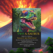 Dinosaur maakt zich klaar voor een ROAR-uitnodigin