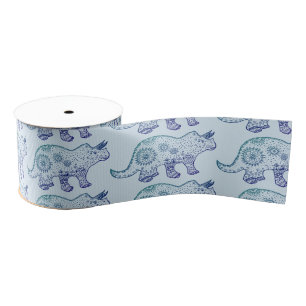 Dinosaur Mandala Art Ribbon Grosgrain Lint
