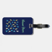 Dinosaur, mandala triceratops Custom Luggae Labels (Achterkant horizontaal)