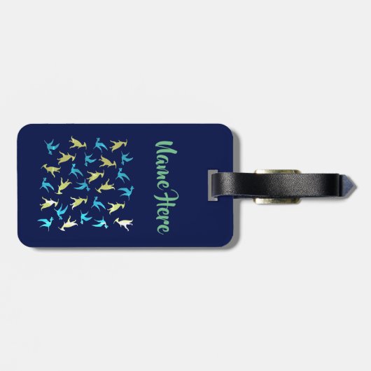 Dinosaur, mandala triceratops Custom Luggae Labels (Achterkant horizontaal)