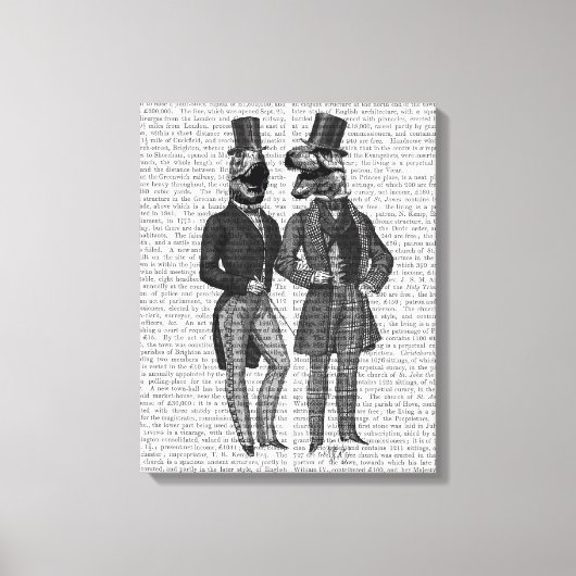 Dinosaur Mannen luiden de nacht uit Canvas Afdruk (Voorkant)