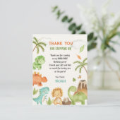 Dinosaur Merci Cartes - Fête d'anniversaire de gar (Debout devant)