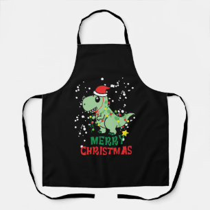 Dinosaur Merry Kerstmis Schort