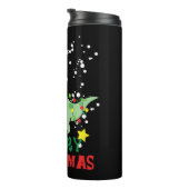 Dinosaur Merry Kerstmis Thermosbeker (Geroteerd rechts)