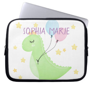 Dinosaur met ballonnen laptop sleeve