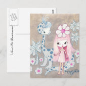 Dinosaur met Cavegirl Briefkaart (Voorkant / Achterkant)