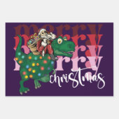 Dinosaur met kerstmis inpakpapier vel (Voorkant 3)