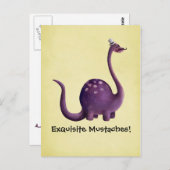Dinosaur met Mustaches Briefkaart (Voorkant / Achterkant)