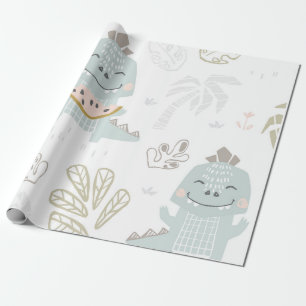 Dinosaur met watermeloen cadeaupapier