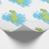 Dinosaur met Waterverf Background Design Cadeaupapier (Hoek)
