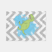 Dinosaur met Waterverf Background Design Fleece Deken (Voorkant (Horizontaal))