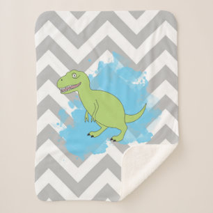 Dinosaur met Waterverf Background Design Sherpa Deken