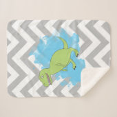Dinosaur met Waterverf Background Design Sherpa Deken (Voorkant (horizontaal))