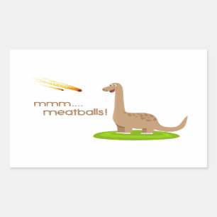 Dinosaur Meteor Meatballen Rechthoekige Sticker