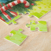 Dinosaur mignon Vert Puzzle de Noël pour enfants (Côté)