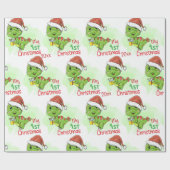 Dinosaur, mijn eerste Kerstmis Cadeaupapier (Vlak)