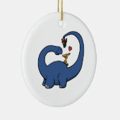 Dinosaur Mistletoe Keramisch Ornament (Rechts)