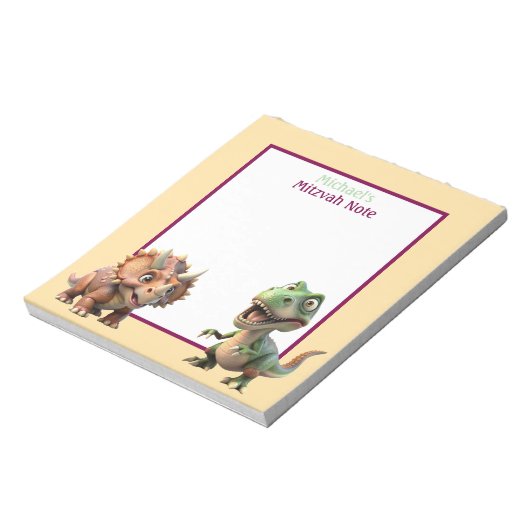 Dinosaur Mitzvah Note Garçons Bloc-notes (Tourné)
