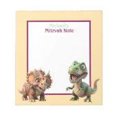 Dinosaur Mitzvah Note Garçons Bloc-notes (Devant)