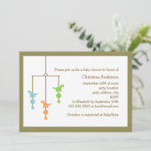 Dinosaur Mobiel Baby shower Uitnodiging (Staand voorkant)