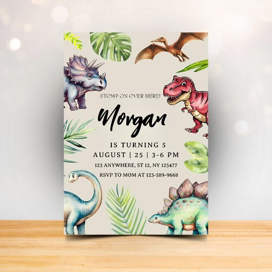 Dinosaur Moderne Anniversaire Invitation Enfants F