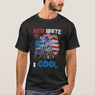 Dinosaur Monster Truck 4 juli Red White & Coo T-shirt