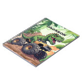 Dinosaur Monster Truck Custom Terug naar School Notitieboek (Linkerzijde)