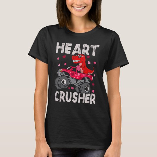Dinosaur Monster Truck Rex Valentijnse  Hearts Tod T-shirt (Voorkant)