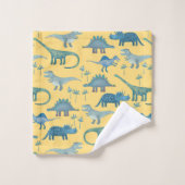 Dinosaur Motif Jaune (Gant de toilette)