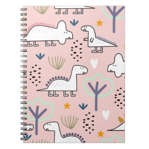 Dinosaur naadloos patroon, illustratie wi notitieboek