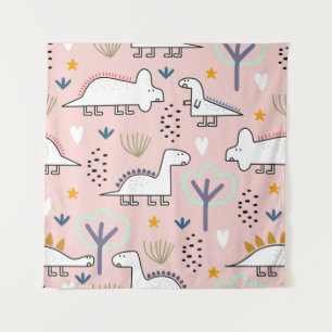 Dinosaur naadloos patroon,  illustratie wi wandkleed