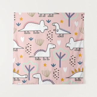 Dinosaur naadloos patroon, illustratie wi wandkleed