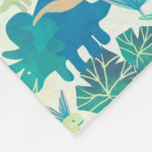 Dinosaur Navy Blue Green Blauwgroen Fleece Blanket (Hoek)