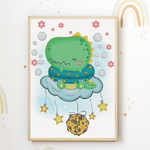 Dinosaur Nursery Print Dino Kinder Room Poster