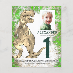 Dinosaur Oerwoud 1st Birthday Party fotobudget Flyer