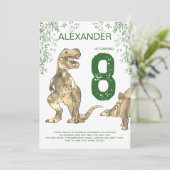 Dinosaur oerwoud Birthday Party boys Kaart (Staand voorkant)