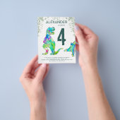 Dinosaur Oerwoud Birthday Party Budget Uitnodiging Flyer (Hand)