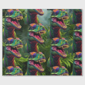 Dinosaur Oerwoud T Rex Jurassic Cool Cadeaupapier (Vlak)