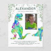 Dinosaur Oerwoud T Rex Roar Birthday Party (Voorkant)