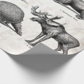 Dinosaur Old Illustration Retro Dinosaurs Cadeaupapier (Hoek)