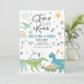 Dinosaur One-A-Saurs 1ste verjaardag Kaart (Staand voorkant)