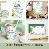 Dinosaur One-A-Saurus Boy 1st Birthday Party Invit Kaart