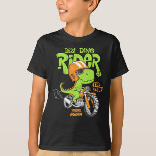 Dinosaur op een motorfiets t-shirt