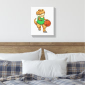 Dinosaur op sport met Basketball Canvas Afdruk (Insitu (Slaapkamer))