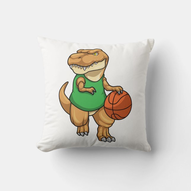 Dinosaur op sport met Basketball Kussen (Voorkant)