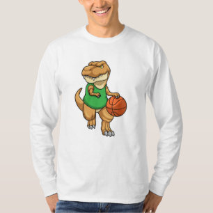 Dinosaur op sport met Basketball T-shirt
