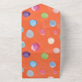 Dinosaur Oranje Waterverf Birthday Party All In One Uitnodiging (Buitenkant)