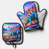 Dinosaur Ovenwant & Pannenlap Set (Voorkant / Achterkant)